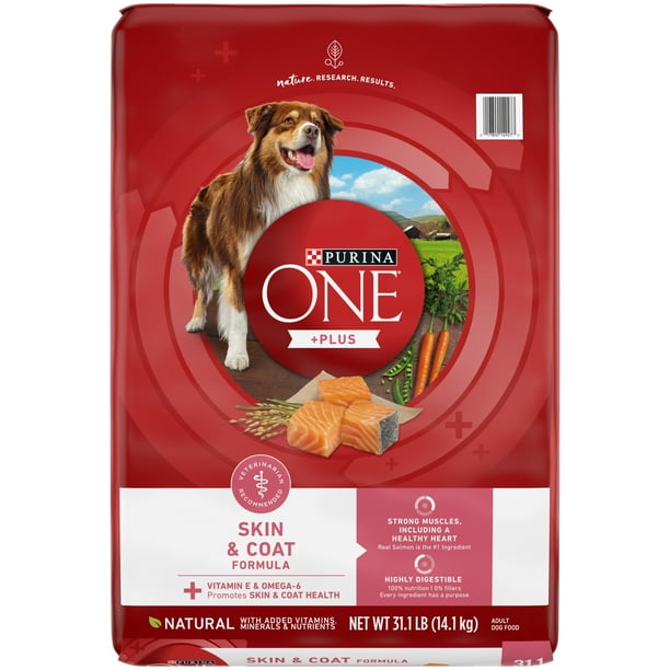 Purina One +Plus Dry Dog Food Skin and Coat Formula, 31.1 lb Bag