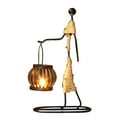 thumbnail image 1 of yeacher Vintage Iron Candle Holder with Hemp Rope, Lantern Design for Home Decor, Multiple Styles Available (Candles Not Included), 1 of 6