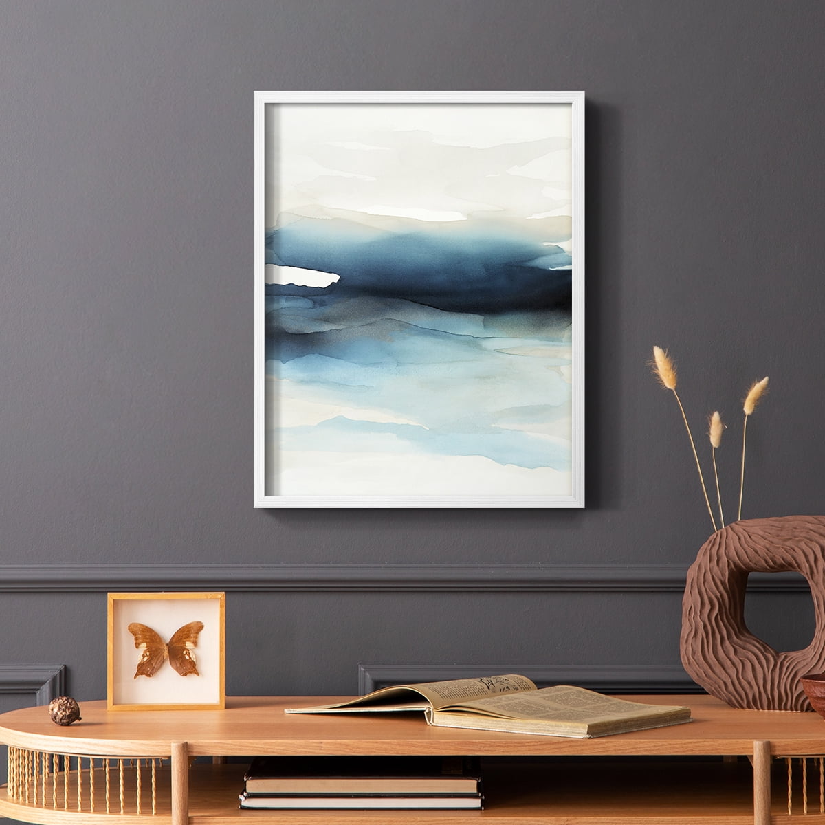 Waves II Framed Print in White Solid Wood 11 x 14 Framed Print