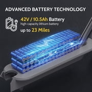 Electric Scooter for Adults with Dual Suspension System - 10 Solid Tires, 500W Brushless Motor, 11-22 Mph, 23 Miles Long Range, Double Braking Folding Fast E-Scooter, App Control