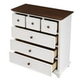 thumbnail image 5 of Wooden Captain 6 Drawer Dresser,Modern Wood Dresser Chest Organizers for Bedroom Living Room Kids' Room,White+Walnut, 5 of 7