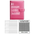 thumbnail image 3 of Carpeta de 100 sobres para ahorrar dinero, planificación y ahorro de $5050 con efectivo Rojo rosa sólido Cola Carpeta de desafíos de ahorro, 3 of 7