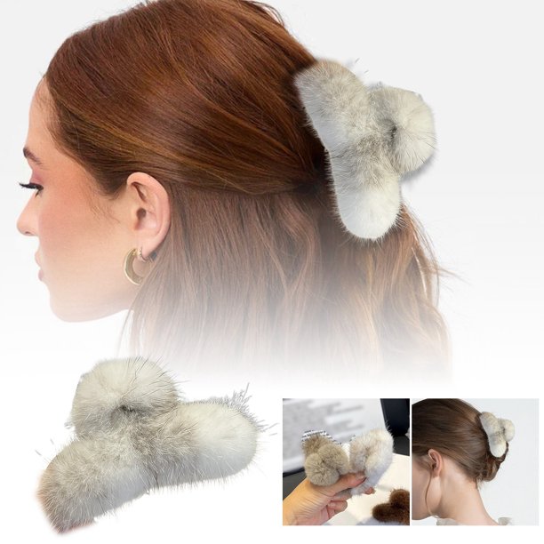 Mink Velvet Hair Barrettes - Material suave, todo tipo de cabello, clip seguro, para un peinado sin esfuerzo Viajes diarios