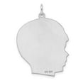 thumbnail image 2 of Auriga 925 Sterling Silver Rhod-plate Front/Satin Back Disc Charm for Women (L-33.75 mm, W-25.3 mm), 2 of 5