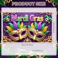 thumbnail image 2 of Colorful Feathers Mardi Gras Banner Gold Masks Carnival Display Star Decorations Purple Background Festival Backdrop for Carnival Party Festival Celebration Photo Backdrop, 2 of 9