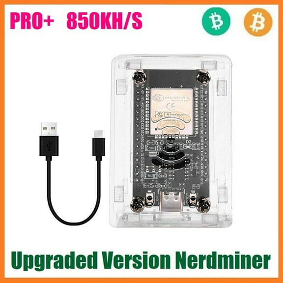BTC Miner PRO  Solo Miner 850KH/S Bitcoin BTC Miner ESP32 Chip WiFi Low Power with Acrylic Case for Home Office