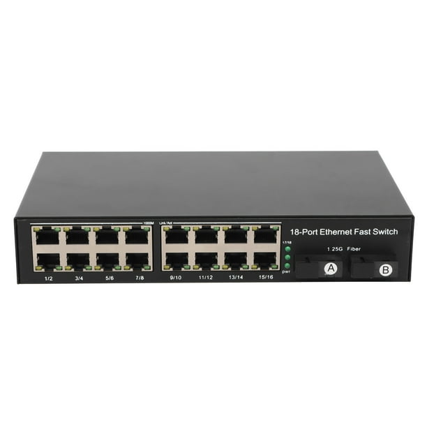 Conmutador De Medios De Fibra Ethernet, Metal 2 Puertos ópticos Plug And Play Convertidor De Medios De Fibra Ethernet Tx1310nm Rx1550nm Para Red