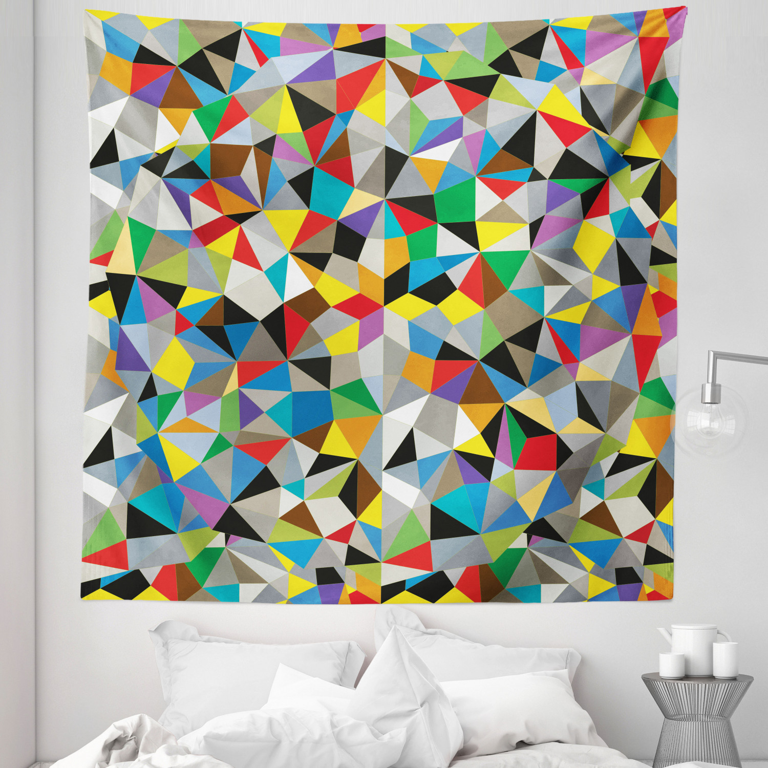 Abstract Tapestry, Geometric Chaos Triangular Mosaic Polygonal Fractal ...
