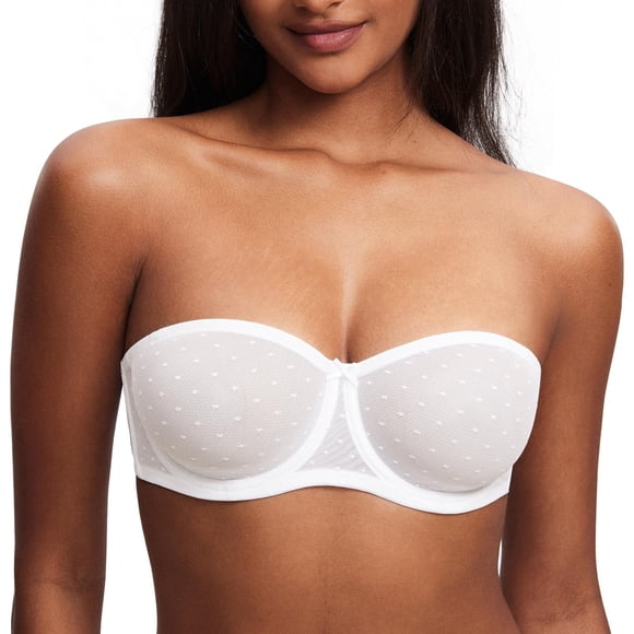 Sostén DOBREVA 40DD Transparente Sin Relleno Sin Tirantes Blanco