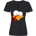 thumbnail image 3 of Inktastic Thanksgiving Goofball Turkey Face Women's V-Neck T-Shirt, 3 of 5