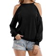 thumbnail image 1 of Womens Halter Neck Top Cut Out Shoulder Blouse Sweatshirts, 1 of 4