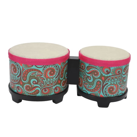 M Buder 5 Inch (12.7 cm) 6 Inch (15.2 cm) Bongo Drum Set Combination Wood Hand Percussion Instrument for Kids Adults Blue