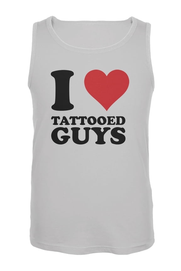 I Heart Tattooed Guys White Adult Tank Top