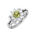 thumbnail image 1 of 4.5MM Forme Ronde Citron Quartz 925 Sterling Silver Cluster Femmes Bague de Fiançailles, 1 of 3