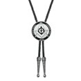 thumbnail image 4 of Collar de cuerda de cuero vintage Zulema Bolo Tie para mujeres y hombres Black Masonic, 4 of 8