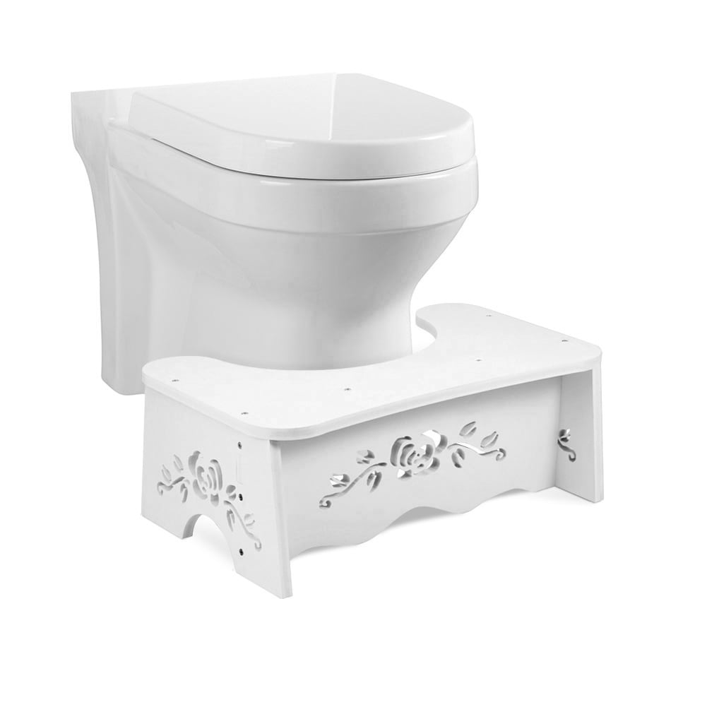 Zoternen Squat Stool 7 inch White Squatting Toilet Stool Bathroom Squat Toilet Stool 