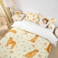 thumbnail image 3 of Homewish Golden Retriever Animal Twin Duvet Cover,Dog Paws Bone Twin Bedding,Yellow,Reversible,2-Piece,1 Duvet Cover and 1 Pillowcase, 3 of 6