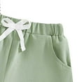 thumbnail image 6 of Toddler Boy Summer Clothes Striped Short Sleeve Button Shirt Tops Solid Shorts Set 2Pcs Casual Outfit with Pockets,Green, 6 of 6