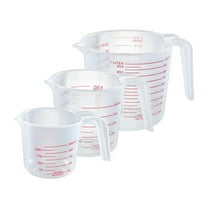 Plastic Measuring Cup Set, Clear Graduated Measuring Cups Plastic Mug with Spout and Handles Ounce and Ml Cup Marking for Recipe Ingredient, Flour, Water, Liquid, 3 Pcs, Multisize