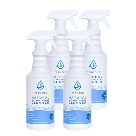 Hypristine Natural Multipurpose Surface Cleaner, 32 fl oz Spray Bottles, 4 Pack
