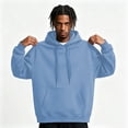 thumbnail image 3 of Basysin Men's Hoodies Pullover Long Sleeve Casual Drawstring Sweatshirts Men Casual Solid Color Pullover Drawstring with Pocket, Sizes S-3XL, 3 of 6