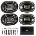 thumbnail image 2 of 4X Polk 6x9 Inch 450W 3-Way Car/ Boat Coaxial Stereo Audio Speakers Marine DB692, Polk Audio PA660 Digital Power Amplifier - 4 Channel, Enrock Audio 8-Gauge Amp Install Wiring Kit, 2 of 5