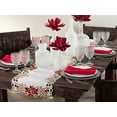 thumbnail image 2 of Embroidered & Cutwork Holiday Poinsettia Ivory Table Runner, 16"x72" Rectangular, 2 of 2
