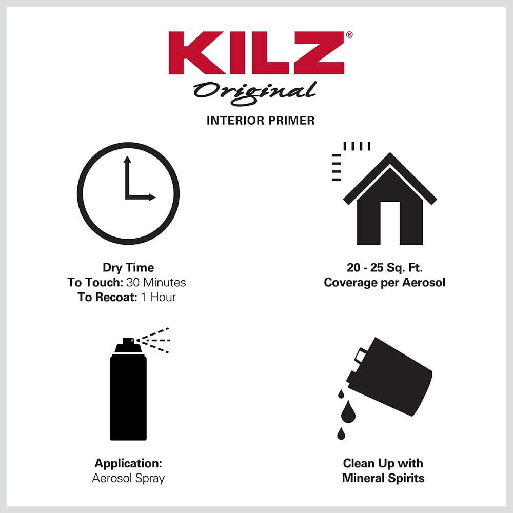 KILZ Original MultiPurpose OilBased Primer, White, Aerosol Spray, 13