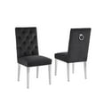 thumbnail image 2 of Silver Stainless Steel 9 Piece Dining Set with Marble Table and Black Chairs, 2 of 4