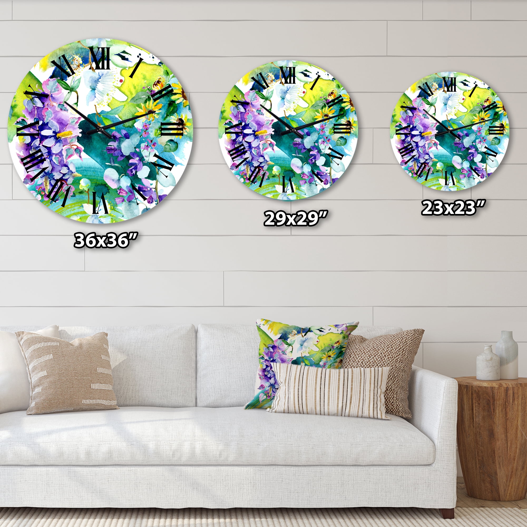 Designart 1 in Farmhouse Wall Clock