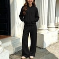 thumbnail image 5 of LvhaoGJOB Big Kids Boys Hoodie and Pants Outfit Set, Black - fleece fabric, ready for print, 5 of 7