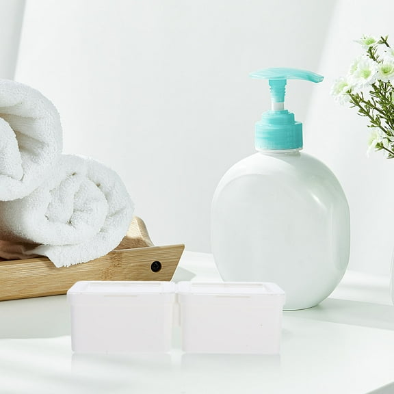 Laundry Pod Holder Dryer Sheet Dispenser Transparent Double Compartment Storage Box With Lid Laundry Room Organization Container