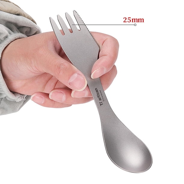 Ensemble de couverts en titane 3 en 1, fourchette, cuillère