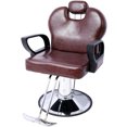 thumbnail image 3 of 360° Swivel Barber Chair, Up to 135° Reclining for Hair Stylist, Height & Angle Adjustable All Purpose Barber Chair for Barbershop, Beauty Salon Equipment, Brown, 3 of 9