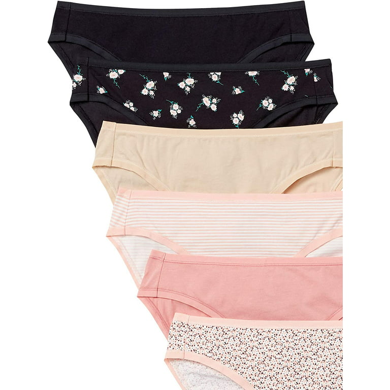 Essentials Women's Cotton Bikini Brief Underwear, Multipacks 