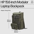 thumbnail image 2 of HP Laptop Backpack - Notebook carrying backpack - modular - 15.6" - grey, green, 2 of 9