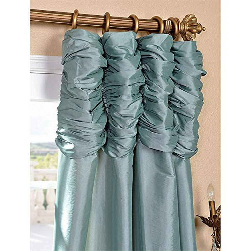 Half Price Drapes PTCH596RU Ruched Faux Silk Taffeta Curtain Robins