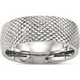 thumbnail image 1 of Stainless Steel Polished And Textured 8mm Band (Size 9.5) Made In China sr489-9.5, 1 of 5