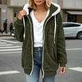 thumbnail image 2 of Women's Fuzzy Fleece Jacket Lightweight Full Zip Up Sherpa Jacket Warm Soft Fall Winter Coat Hoodie, 2 of 5