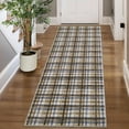 thumbnail image 2 of Garvee 2x6 Geometric Striped Runner Rug, Machine Washable Plaid Rugs With Non-Slip Backing Low Pile Stain Resistant Indoor Carpet for Hallway Kitchen Entryway Bathroom, Camel, 2 of 8