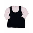 thumbnail image 3 of U Go Girl - Big Girls' Cotton Long Sleeve Layered Top 10833-14/16 (beige/white), 3 of 3