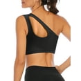 thumbnail image 3 of Single Shoulder Sport Bras for Women Asymmetrical Shoulder Wirefree Padded Sports Bras Medium Support Yoga Bra Removable Cups, 3 of 6