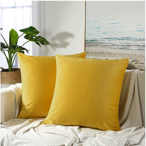 Fdit Housse de Coussin Décorative, Housse de Coussin en Toile de Coton de Couleur Unie, Taie de Coussin Décorative pour la Maison, Salon
