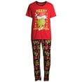 thumbnail image 3 of Dr. Seuss Men's Grinch 3-Piece Pajama Set with Socks, 3 of 6