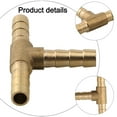 thumbnail image 4 of BAGUER 1Pc 6mm/8mm Brass 3 Way Barbed Tee Splitter Fitting Tubing Hose Connector for Water System Air Compressor 6mm, 4 of 8