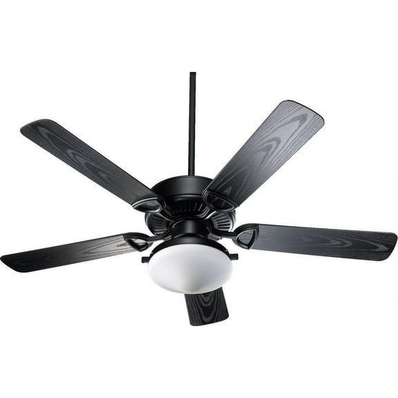 1435255959 Quorum Lighting Estate Patio - 5 Blade Ceiling Fan with Light Kit In Traditional Style-19.17 Inches Tall and 52 Inches Wide-Matte Black