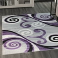 thumbnail image 3 of Masada Rugs Area Rug Modern Contemporary Design 1100 Purple Grey White Black (4 Feet X 5 Feet), 3 of 7