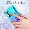thumbnail image 4 of for Moto G Stylus 5G 2022 Case,with HD Screen Protector,Gradient Quicksand Glitter Liquid Floating Waterfall Durable Girls Cute Phone Case for Motorola G Stylus 5G 2022 (Teal/Purple), 4 of 8