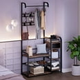 thumbnail image 4 of QinaQin Entryway Hall Tree Shoe Bench, 5-in-1 Storage Bench with Drawer, Coat Rack and 8 Hooks, 4 of 8
