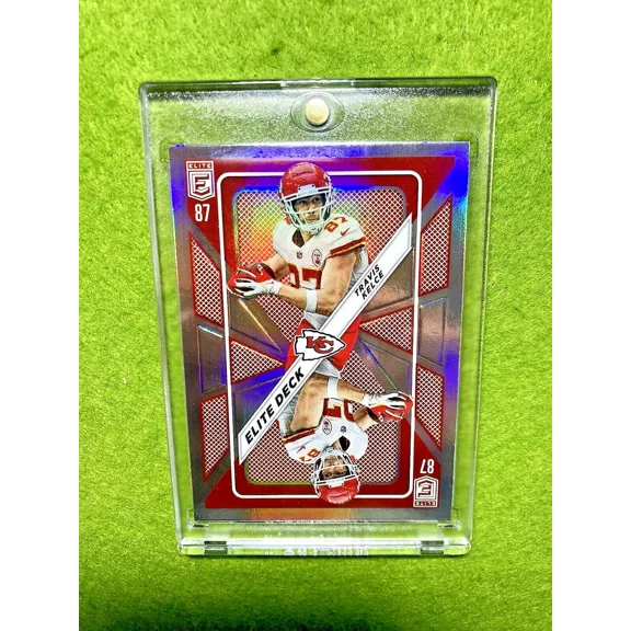 Travis Kelce SILVER PRIZM Elite Deck Card Jersey #87 Kansas City Chiefs 2023